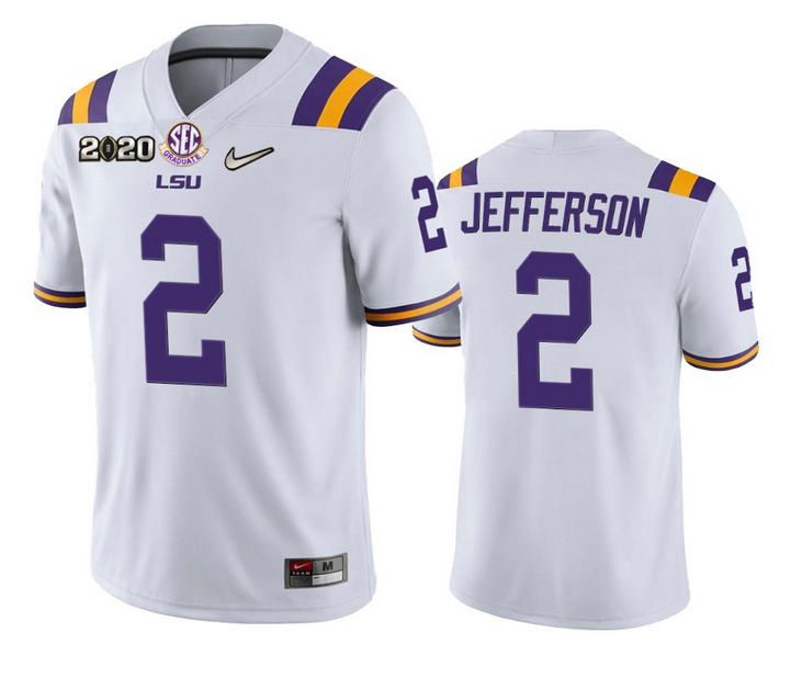 Men 2025 NCAA #2 Jefferson white Nike jersey